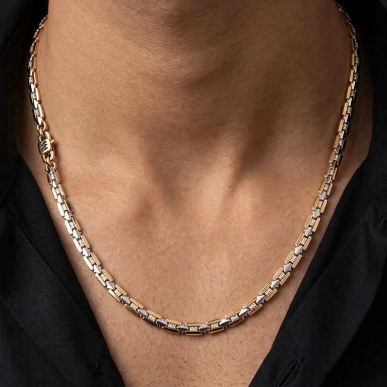 Geometric Diamond Link Chain